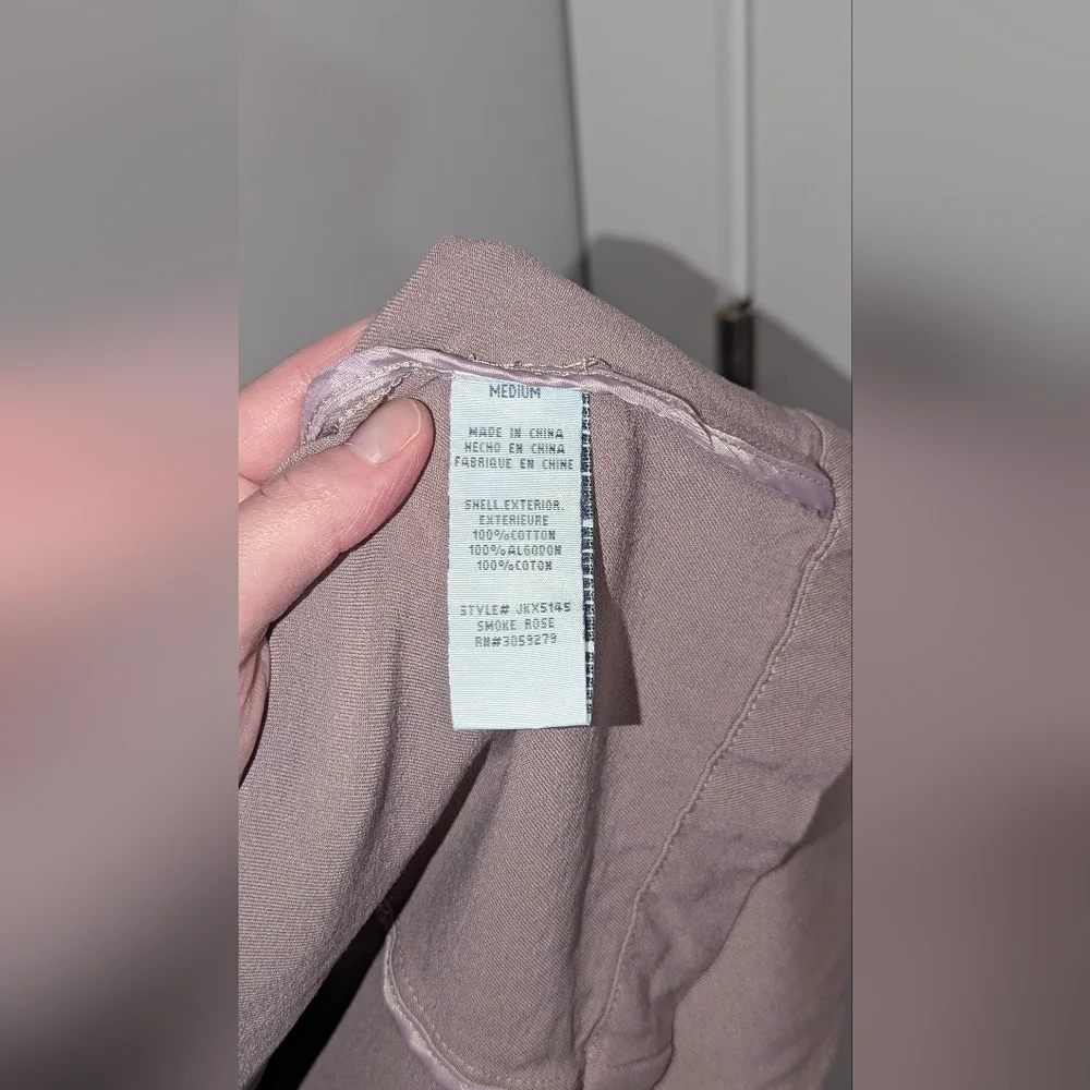 Thread & Supply Womens Jacket Medium Wrap Coat Belted Pink Mauve 100% Cotton - Picture 7 of 8